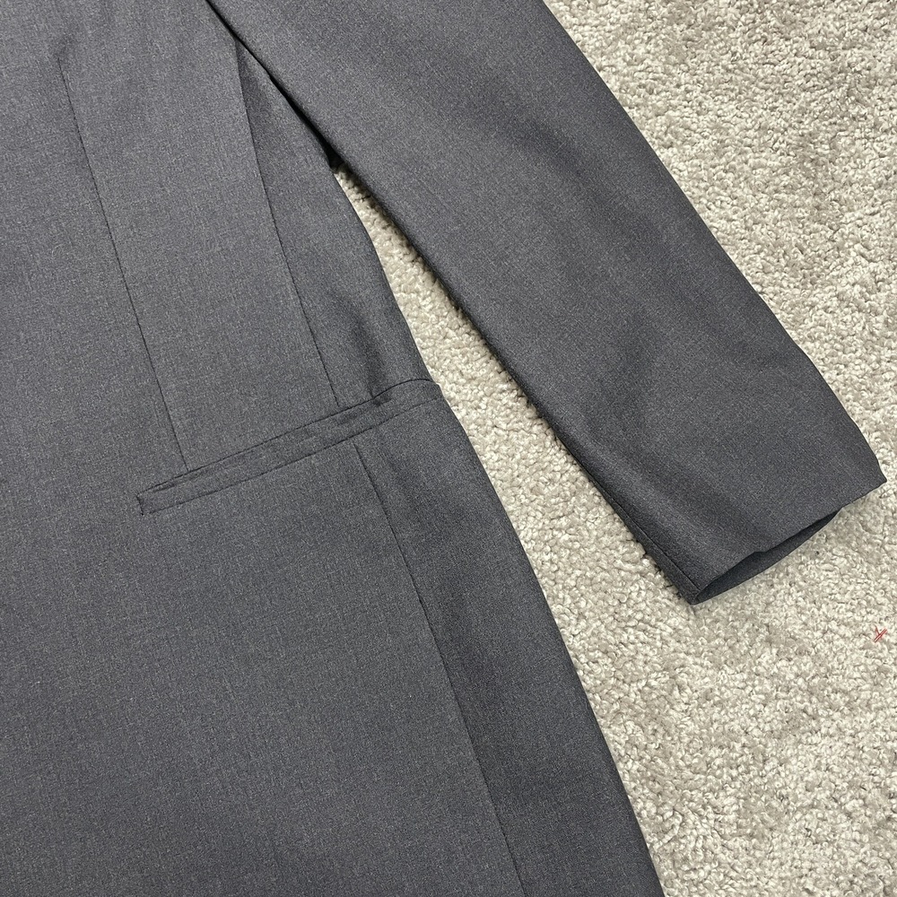 Hart Schaffner Marx Charcoal Gray Solid Blazer HSM 100s Men's 42R Very Nice - Picture 3 of 12